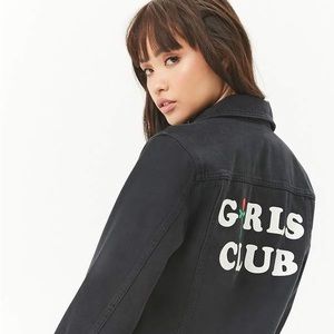 Black Embroidered Jean Jacket